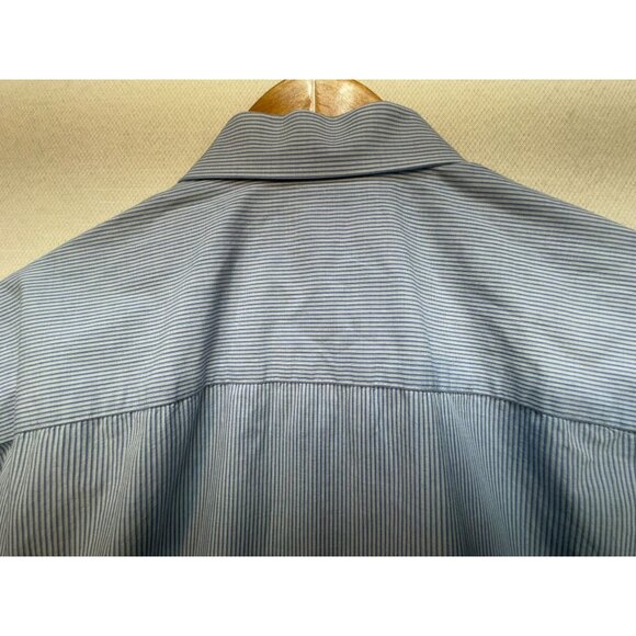 Calvin Klein & Co. Mens Dress Shirt Size L Blue Striped Long-Sleeve Workwear - Picture 10 of 12